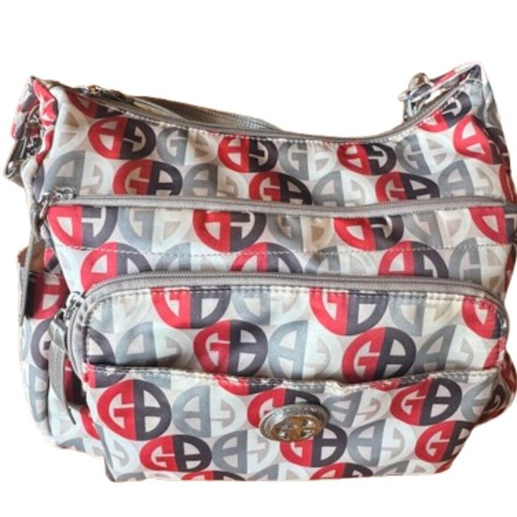 Giani Bernini Handbags - Giani Bernini Red, Monogram print crossbody bag NWOT